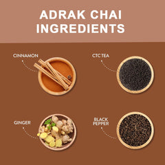 OT India Adrak Chai + Masala Chai - Pack Of 2 X 250gm, 8.8 Ounce Each | Ginger Tea & Premium Mix Of 7 Spices Tea - Strong, Natural & Aromatic Flavor | Caffeine Free