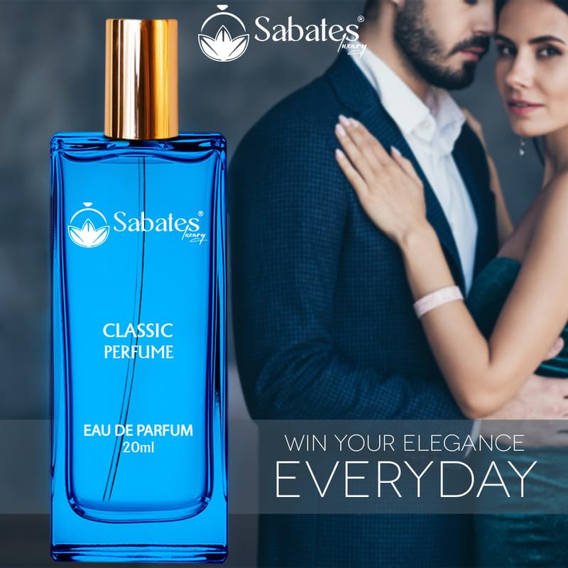 Sabates Classic Eau De Parfum Each 20ml 0.6 Fl.oz. Combo Of 2 | Fragrance Suitable For Both Daytime & Nighttime | For Unisex