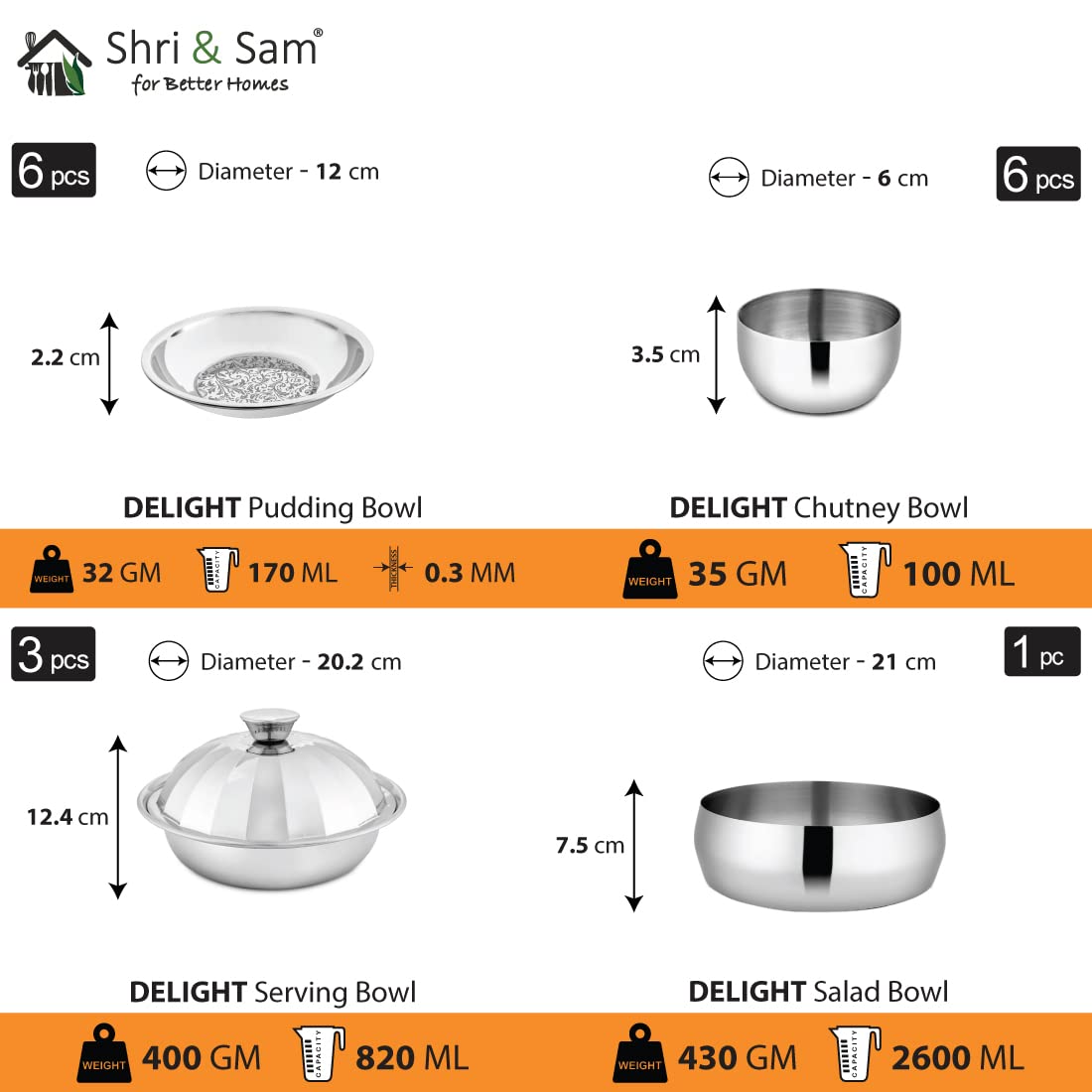 Designer Stainless Steel Delight Laser Bloom Dinner Set Of 61 Pieces, Silver | Dishwasher Safe & Easy To Clean