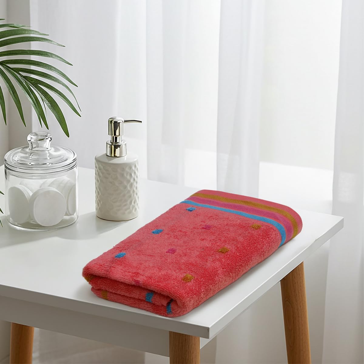 Liberty Towels Ultra Zero Twist 100% Cotton Large Size Towel 500 Gsm | Ultra Soft, Highly Absorbent, Quick Dry Bath Towel (Coral)