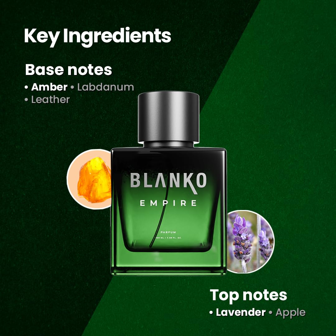 Blanko Indian Oud + Empire Time Lock Technology Parfum 100ml 3.4 Fl.oz. Each Pack Of 2 | Luxury Fragrance Gift Set For Husband, Father, Brother