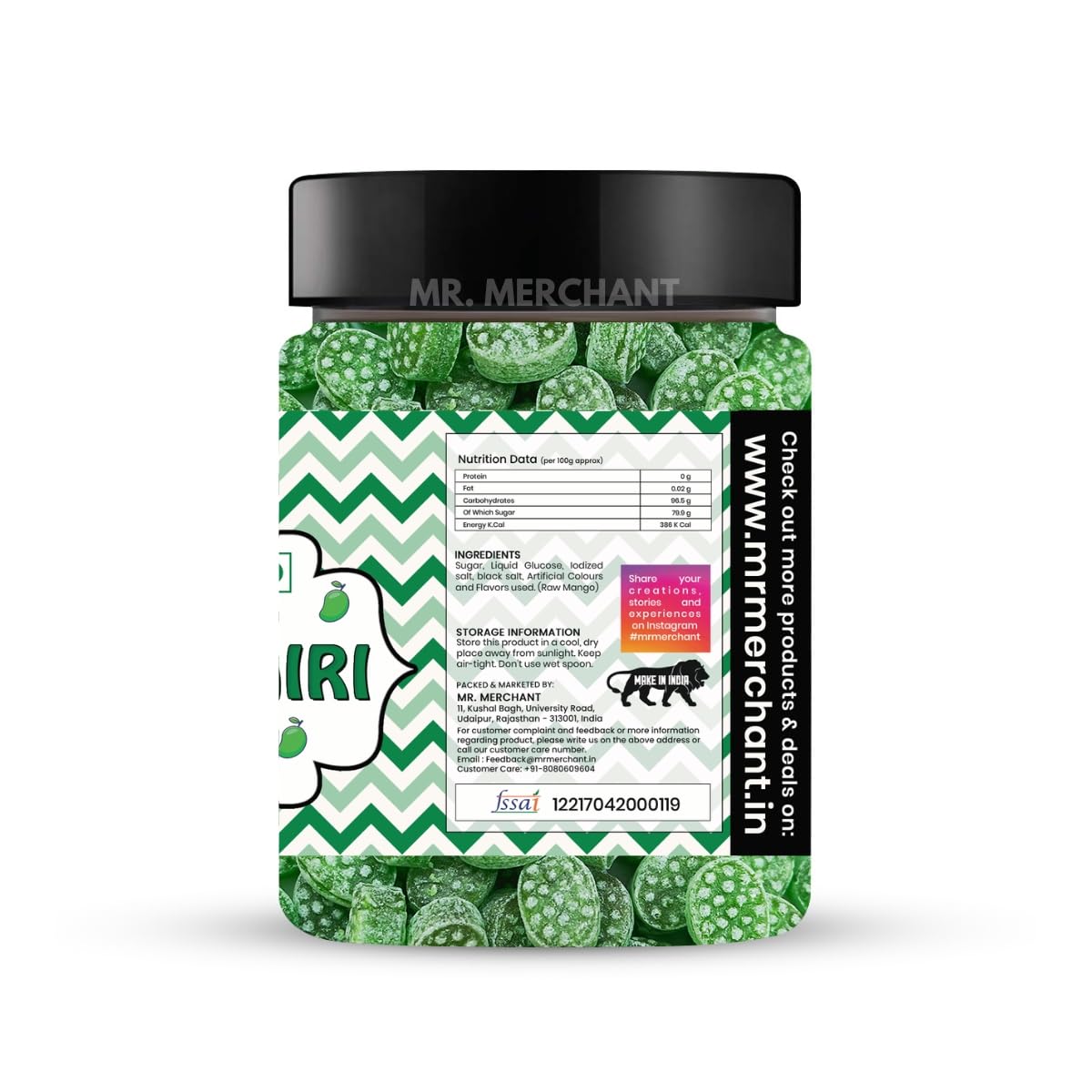 Mr. Merchant Kacchi Kairi Candy (Raw Mango) 300gm, | Jar Pack