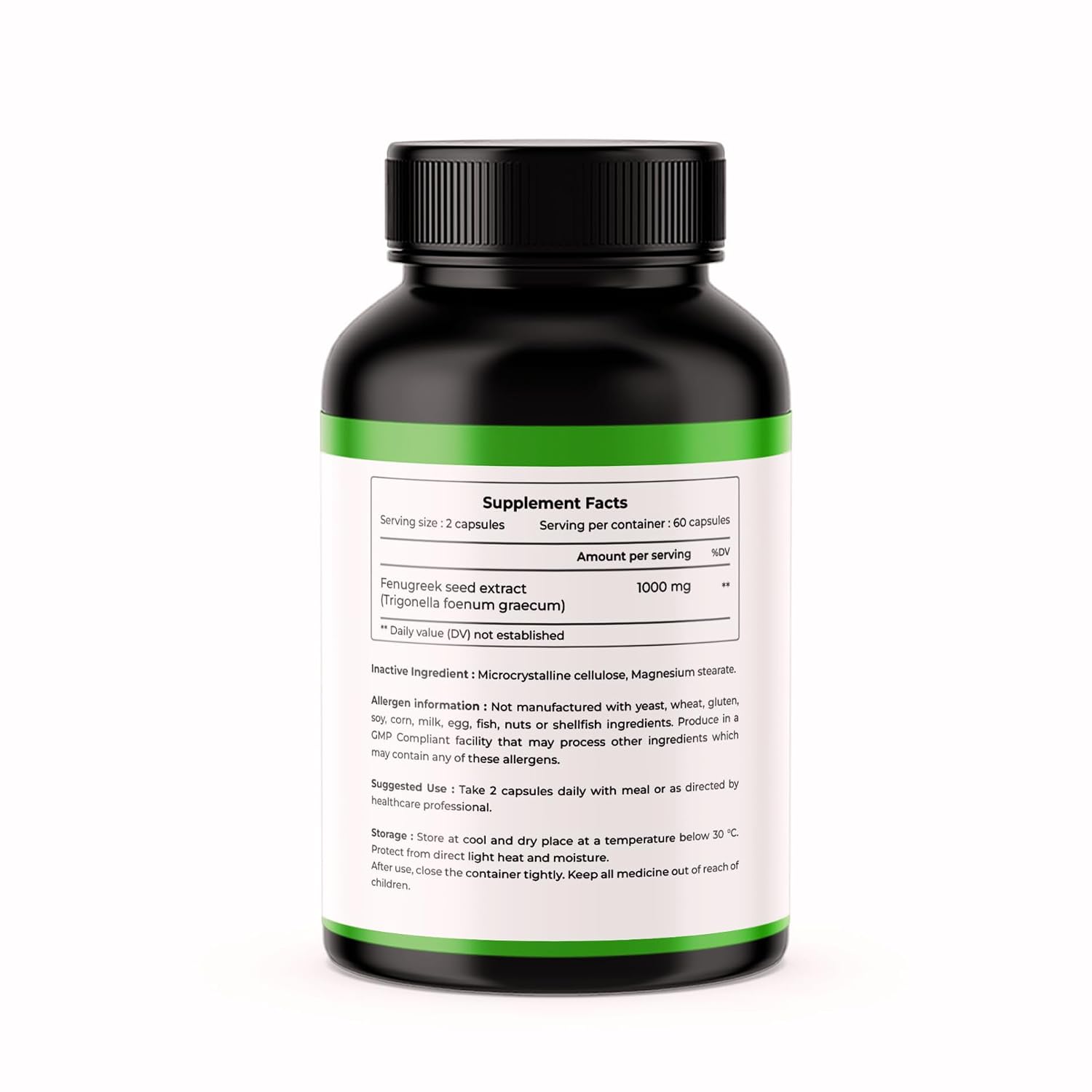 Citrus Nutraceutical Fenugreek Seed Extract Supplement 1000 Mg For Improve Digestion, Regulate Sugar, Increase Lactation & Cardiovascular Support | 60 Capsule, 100gm 0.2lbs