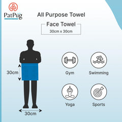 Patpug 100% Indian Ultra Soft Cotton Face Towel 500 Gsm | Napkin, Baby Face Towel, For Facewash, Gym, Travel, Hanky (Turquoise Blue) | Pack Of 4