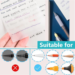 Transparent Sticky Notes, 4 Sizes Clear Writable Self-Adhesive Memo Pads, Waterproof - 400 Sheets