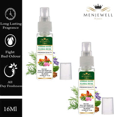 Menjewell Ambery Basil Floral Musk Eau De Parfum For Man 8ml 0.27 Fl.oz. Each Pack Of 2 | Luxury Apparel Parfum