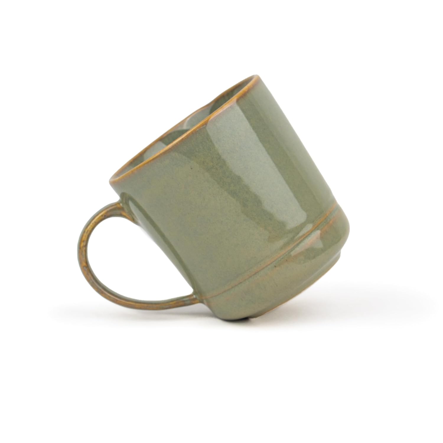Large Ceramic Coffee Mug Set Of 2 - Pistachio Green, 400ml Each | Ceramic Mug With Glossy Finish - Mug For Coffee | Ceramic Coffee Mug - Porcelain Coffee Cup | Microwave Safe