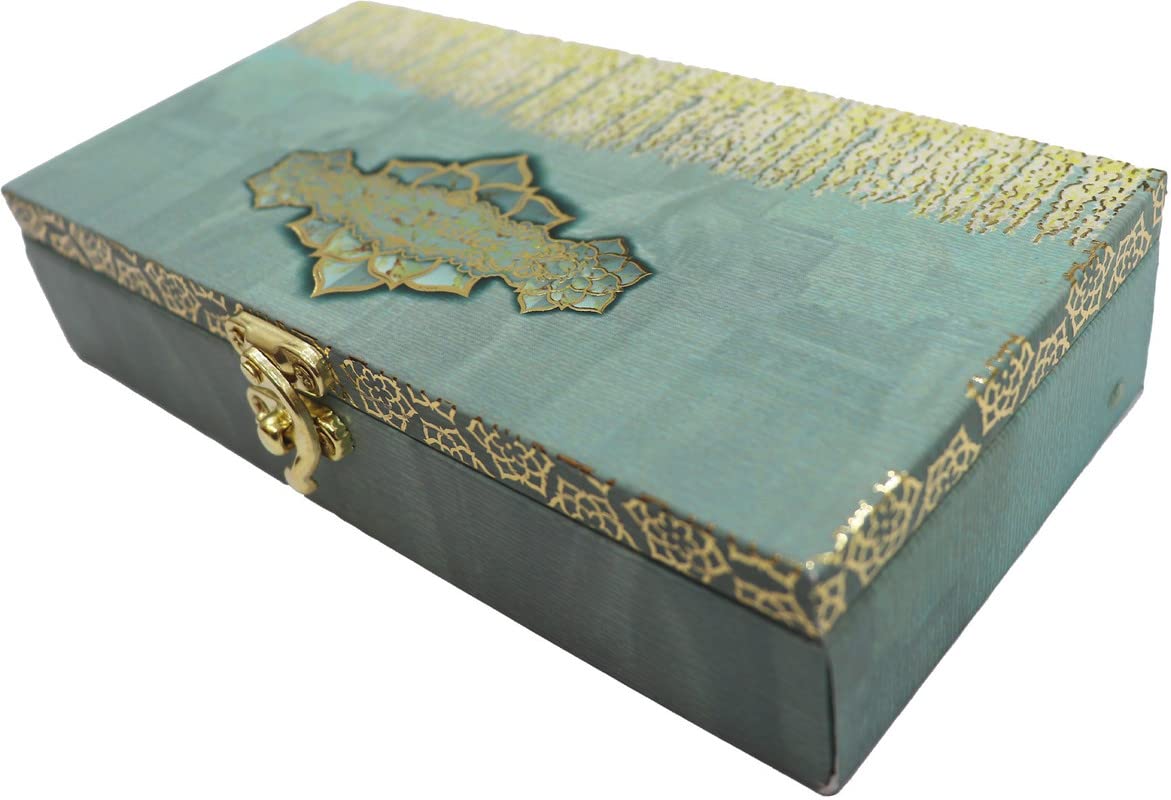 Designer Wodden Fancy Shagun Gift Boxes For Wedding, Shagun Cash Box Or Money Box With Mgi Printing For Wedding, Engagement, Holi, Diwali, Baby Showers, Colour - Sea Green
