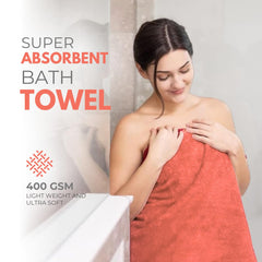Black Gold The Finer Touch Premium Microfiber Bath Towels 400 Gsm | Lightweight Ultra-Soft Fade Resistant (Peach)