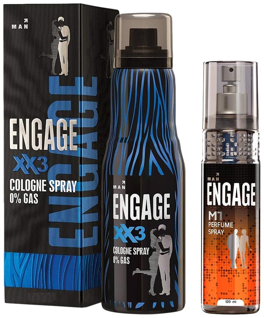 Engage M1 Perfume Spray 120ml 4 Fl.oz. & Xx3 Cologne Spray 135ml 4.5 Fl.oz. | Ideal For Men