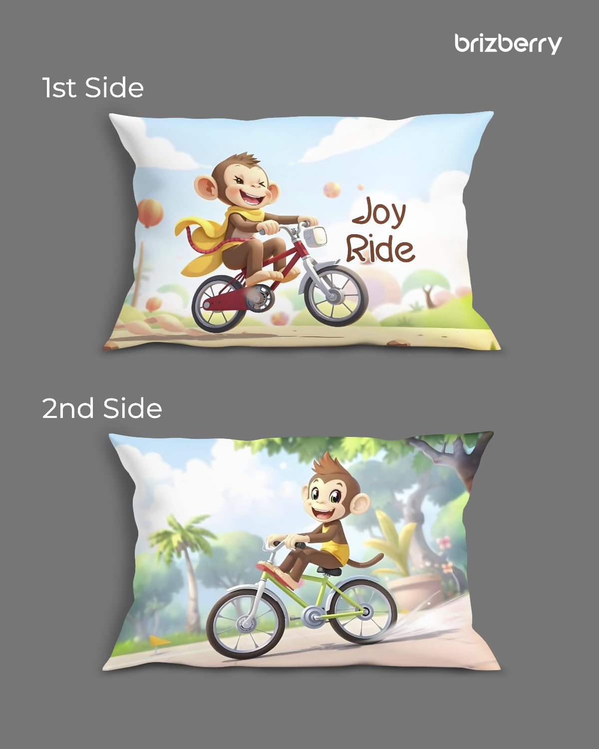 Kids Pillow Cushion With Super Soft Fabric, Animal & Cartoon Prints - 12x18 Inches | Dual Sided Design, Durable & Easy Care | Large & Versatile, Multi-Purpose, Made In India - Design 26