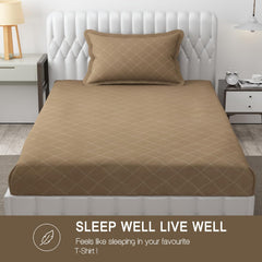 Soft Microfiber Single Bedsheet With 1 Pillow Covers - 60 X 90 Inches, Dark Beige | Wrinkle Free Design & Easy To Wash | Refreshing Your Bedroom Look