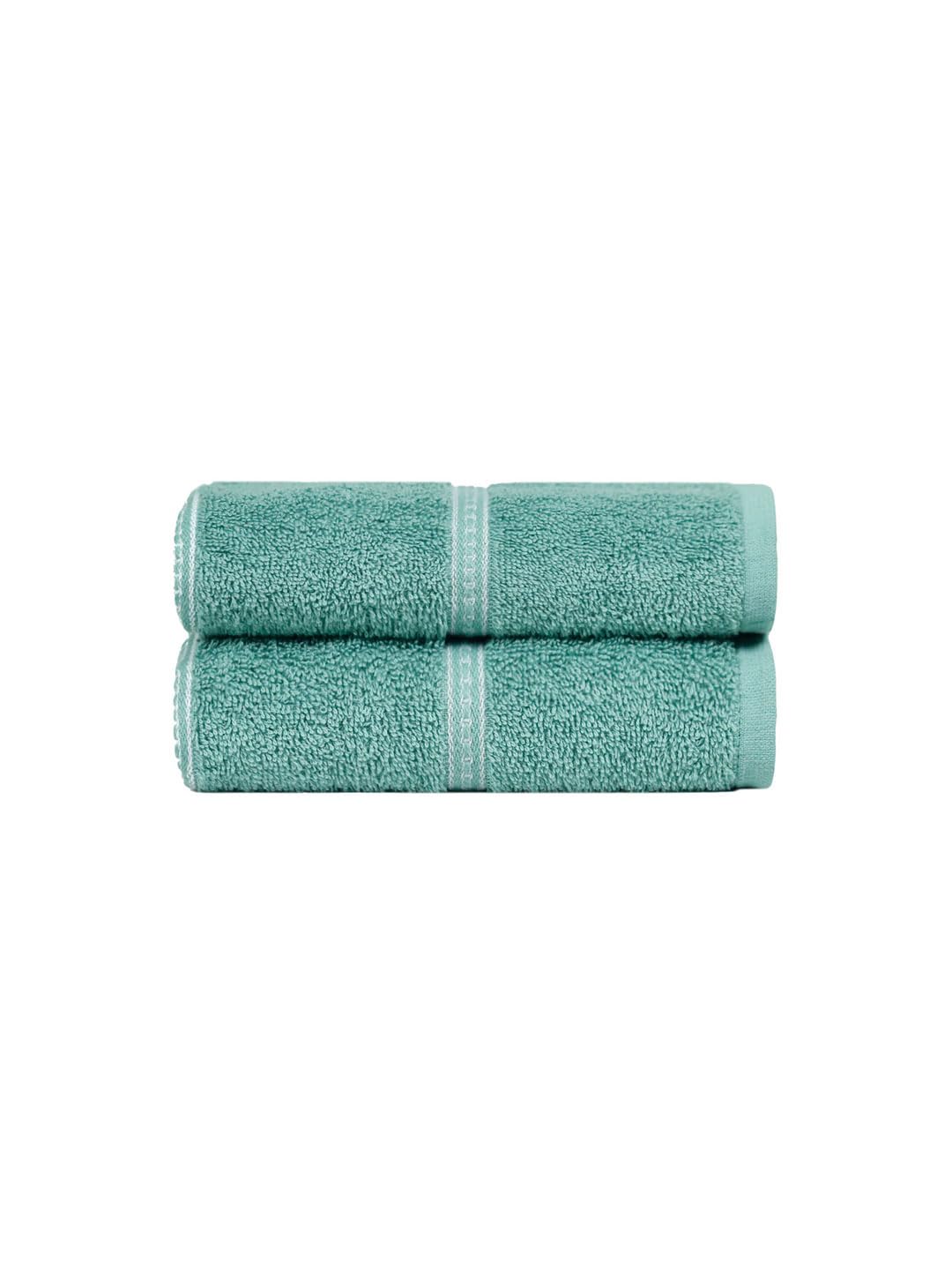 Mytrident Hand Towel Urban Comfort 400 Gsm | 100% Cotton Bath Towel (Shell Green)- Pack Of 2