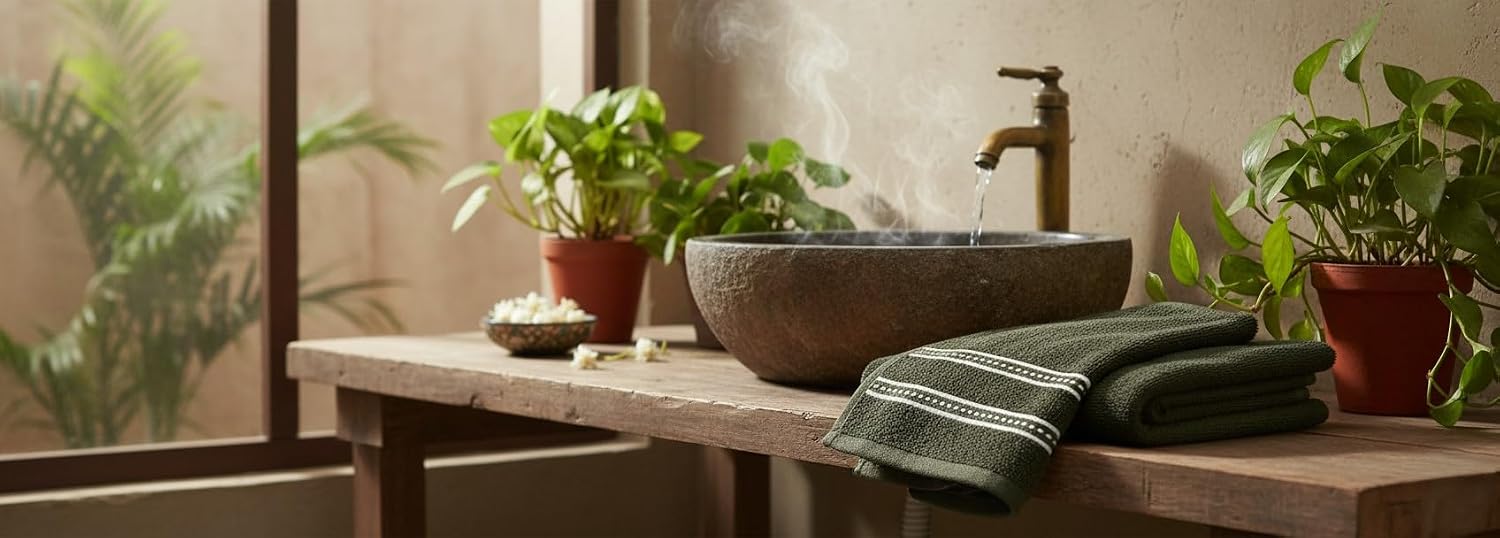 Lavone Premium Cotton Bath Towels 450 Gsm (Dark Green) - Pack Of 1