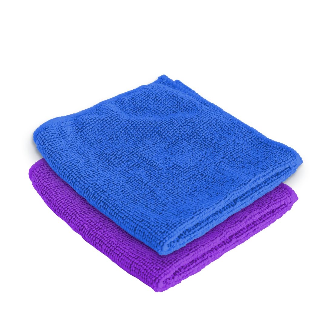 Kuber Industries Face Towel 400 Gsm | Super Soft Fluffy Absorbent Microfiber Cotton Hair & Face Towel - Pack Of 2 (Blue & Purple)