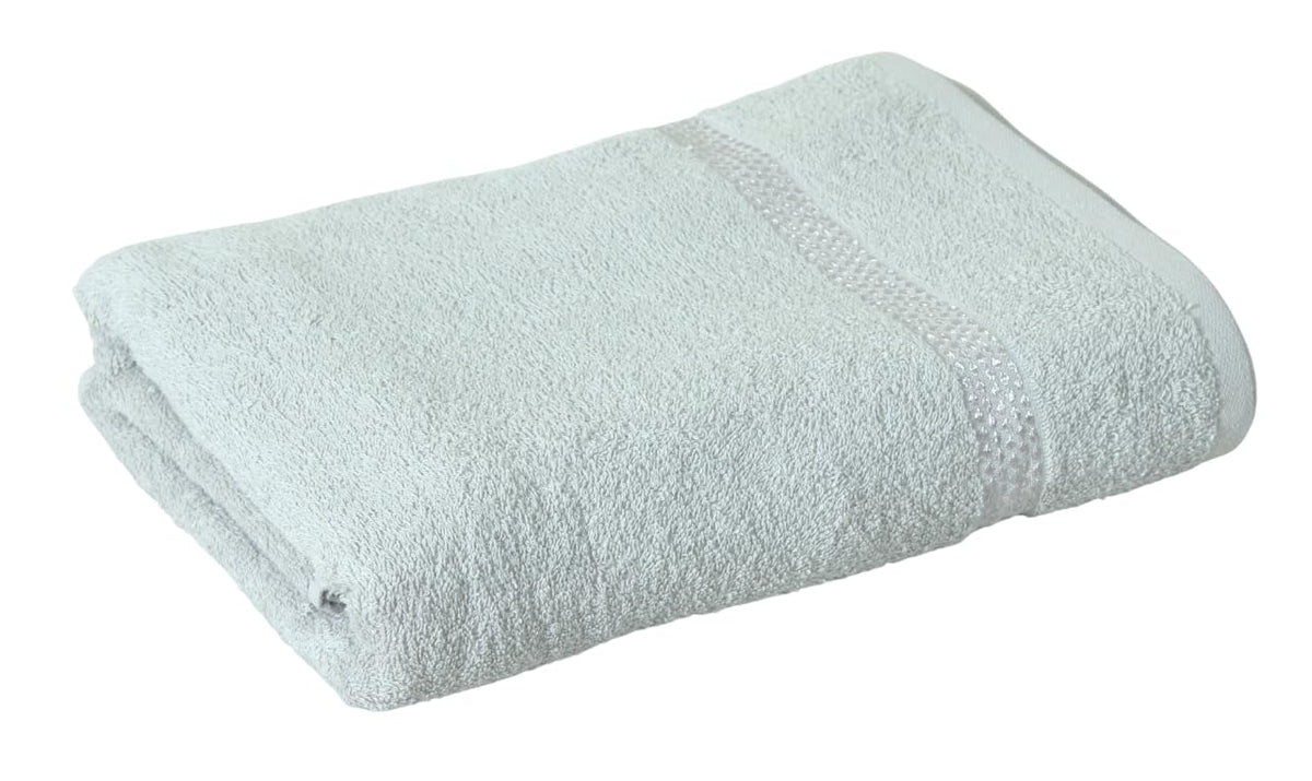Fash Home International Quick Dry Star Border Bath Towel 500 Gsm | Soft & Absorbent Solid Bath Towel Lightweight & Skin-Friendly Towel For Everyday Use (1 Pcs) - Silver Grey