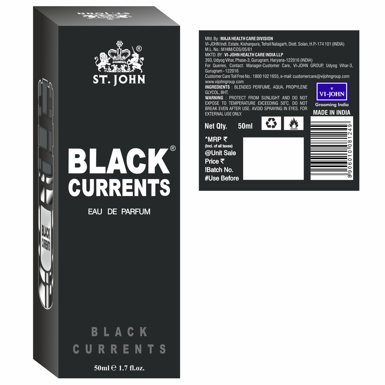 St. john Cobra Black Current 50ml 1.6 Fl.oz. | Best Suited For Partywear & Officewear | Long Lasting Fragrance For Unisex