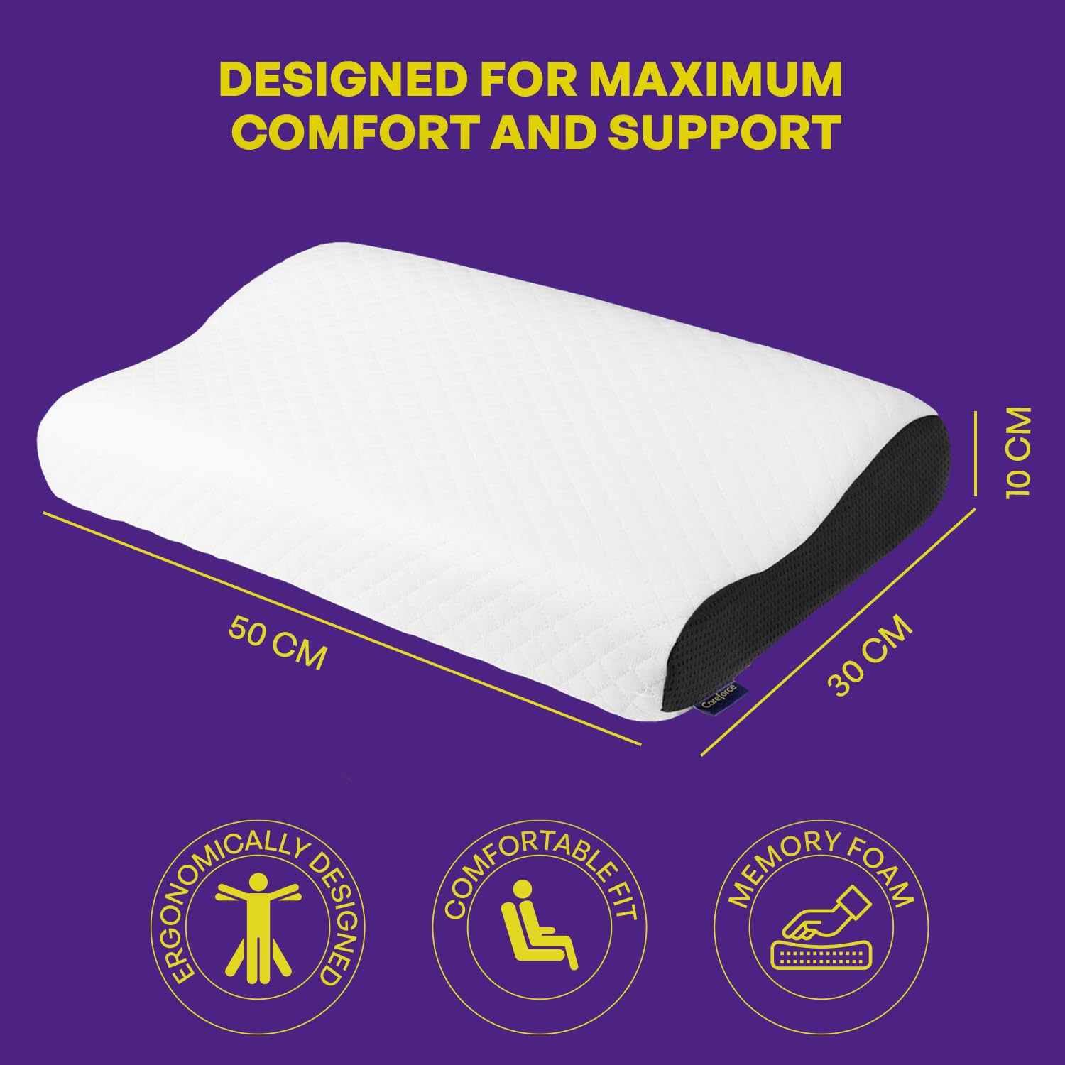 Orthopedic Cervical Pillow For Neck & Shoulder Pain Relief, White, Size - Standard | Ergonomic Memory Foam Pillows For Sleeping Ideal For Chronic Neck Pain & Spinal Alignment Spondylitis