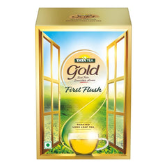 Tata Tea Gold First Flush Tea - 250gm, 8.8 Ounce | Roasted Long Leaf Tea - Rich Taste & Smoky Aroma | Medium Caffeine Chai Patti