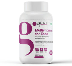 Glimlach Multivitamins For Teenagers, With Zinc, Vitamin C, D3, Multiminerals & Ginseng Extract, Enhances Energy, Stamina & Immunity | 50 Veg Tablets , 100gm 0.2lbs