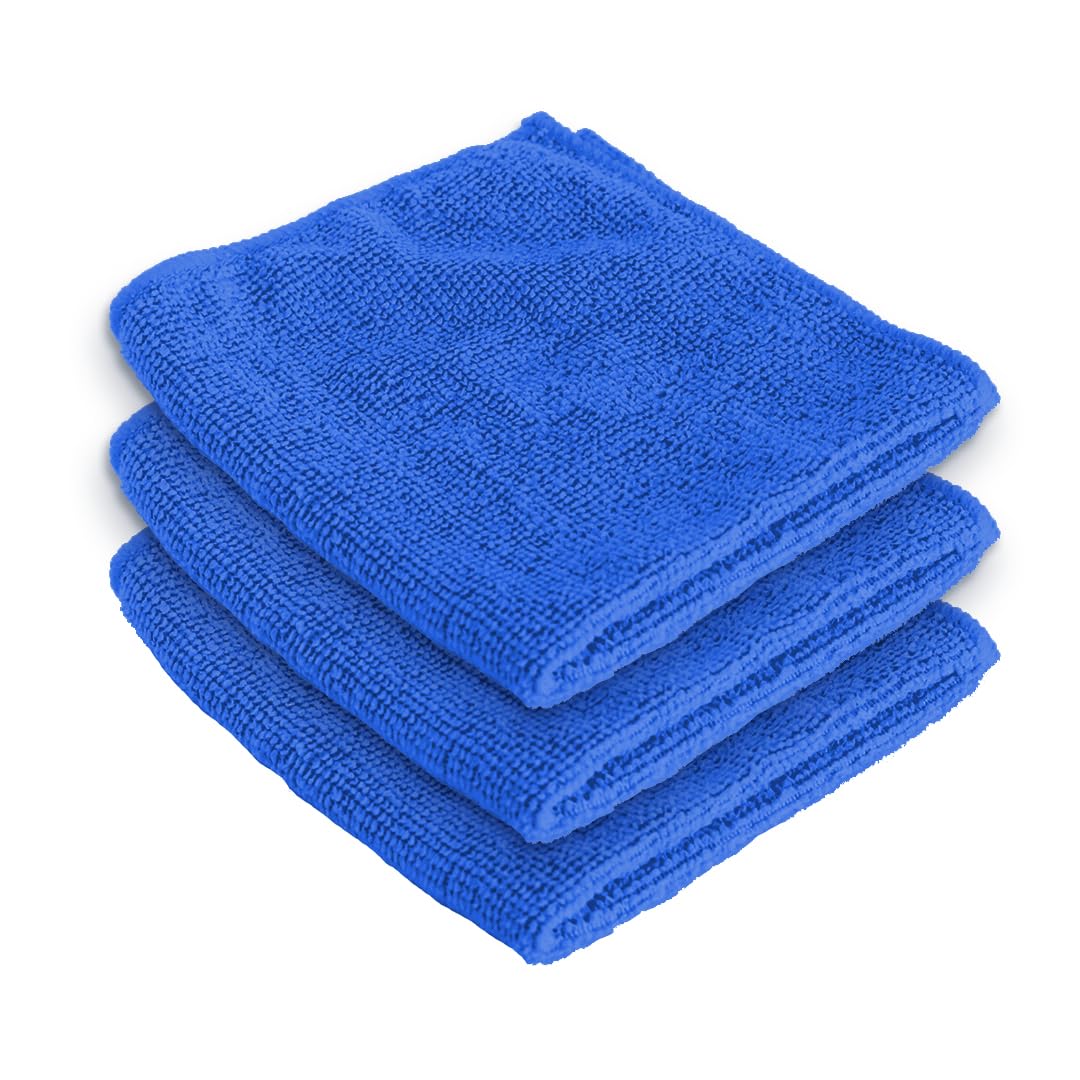 Kuber Industries Face Towel 600 Gsm | Super Soft Fluffy Absorbent Microfiber Cotton Hair & Face Towel - Pack Of 3 (Blue)