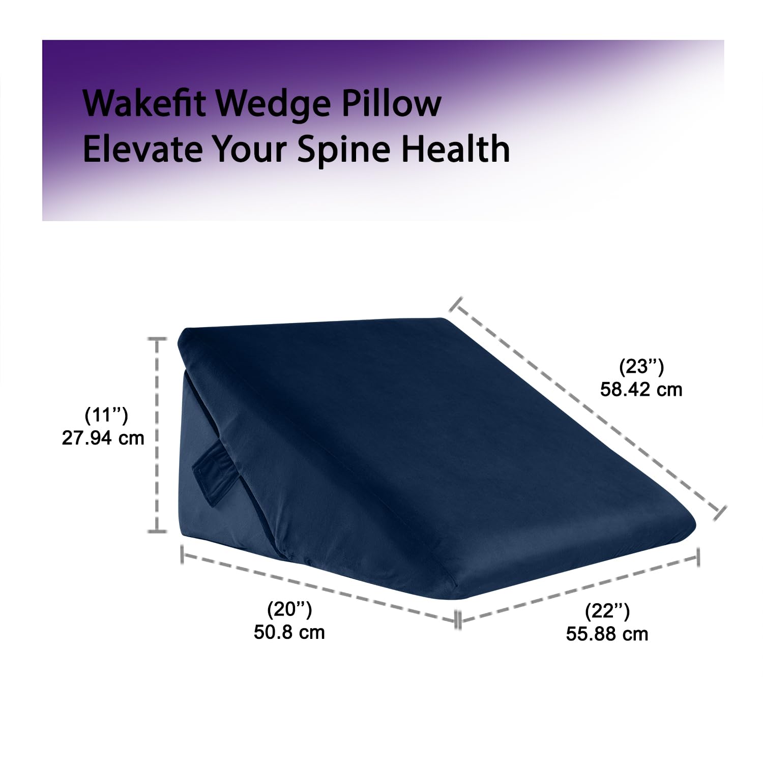 Wedge Cushion, Memory Foam Leg Pillow For Sleeping, Acid Reflux - Dark Blue | Back Support Pillow For Bed, For Sitting Wedge Pillow, Multi-Purpose Use | For Head & Neck Support Pillow