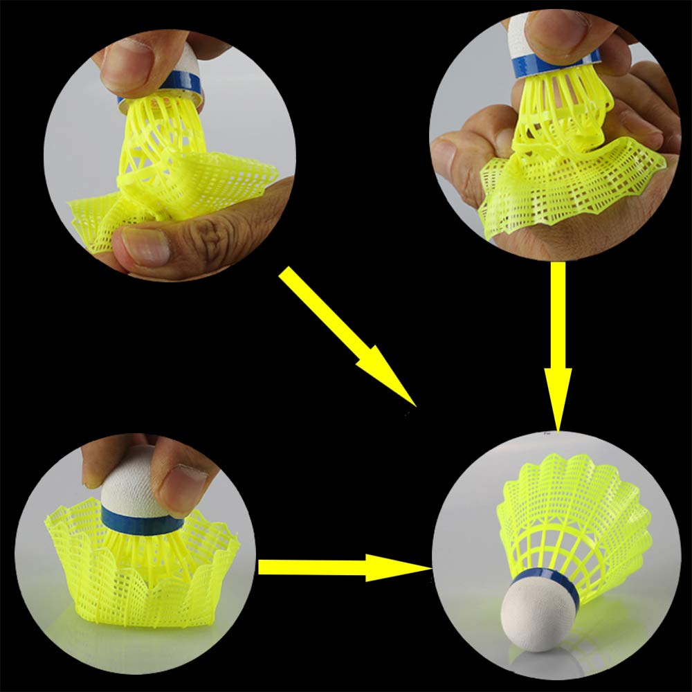 Senston Sports Birdies Nylon Badminton Shuttlecocks , Yellow | Pack Of 6 For Beginners