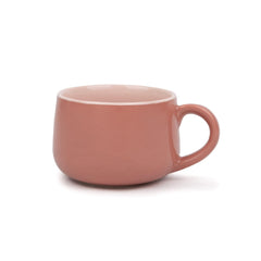 Ceramic Medium Cup Set Of 2 - Pink, 320ml Each | Cup Set Of 2 For Coffee & Tea With Glossy Finish - Premium Stoneware Ceramic Cup | Microwave Safe & Dishwasher Safe