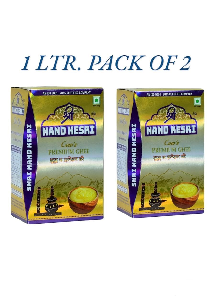 100% Natural Cow'S Ghee By Shri Nand Keshri | Good Source Of Healthy & Pure Ghee Perect For Nourishing The Body | 2 Litre (1 Litr * 2) 67.6 Ounce | Box Pack
