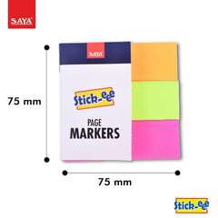 Page Markers - Pack-5 -150 Sheets Each - Perfect For School, Home & Office | 1x3 Inch, Size 3 Cuts