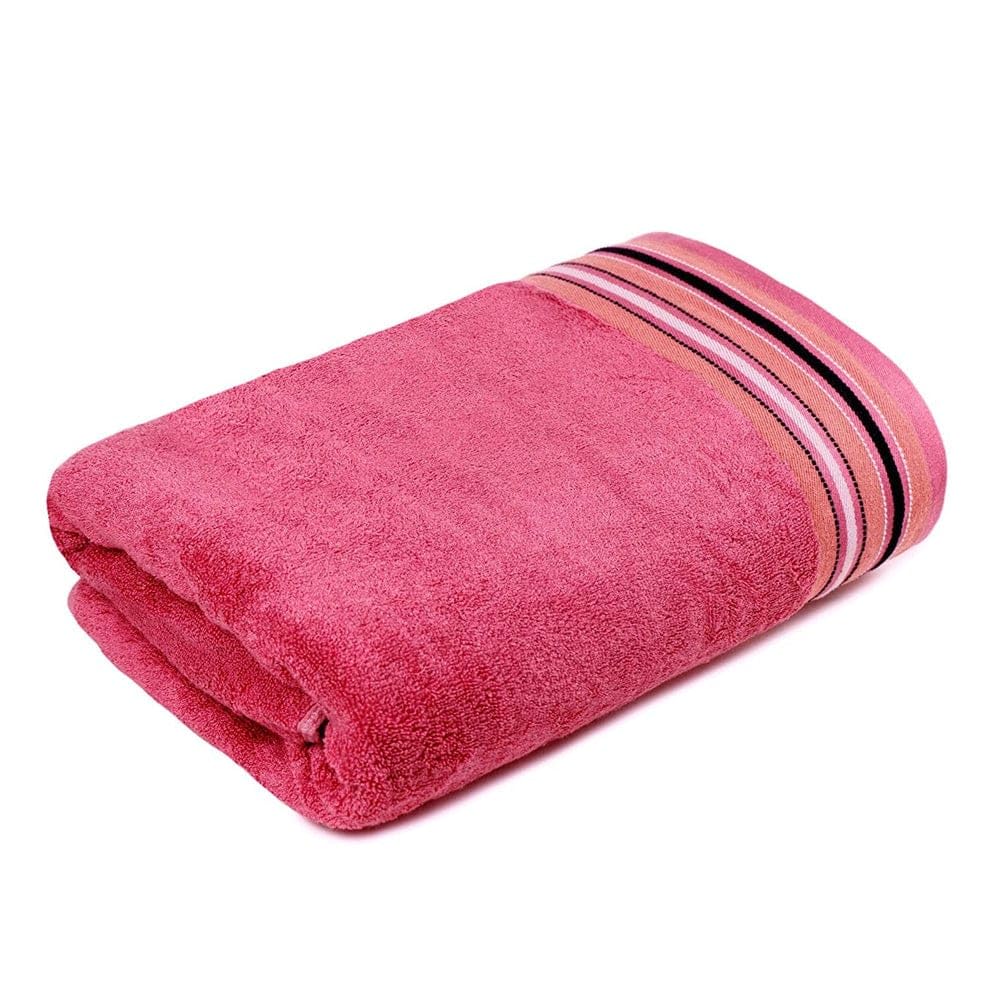 Pure Cotton Bath Towel 500 Gsm | Soft Towel Absorbent Super Soft & Comfortable Quick Drying Towel (Pink)
