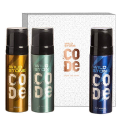 Wild Stone Code Gold, Steel & Titanium Body Perfume 360ml 12.1 Fl.oz. | Perfect Gift Set For Men