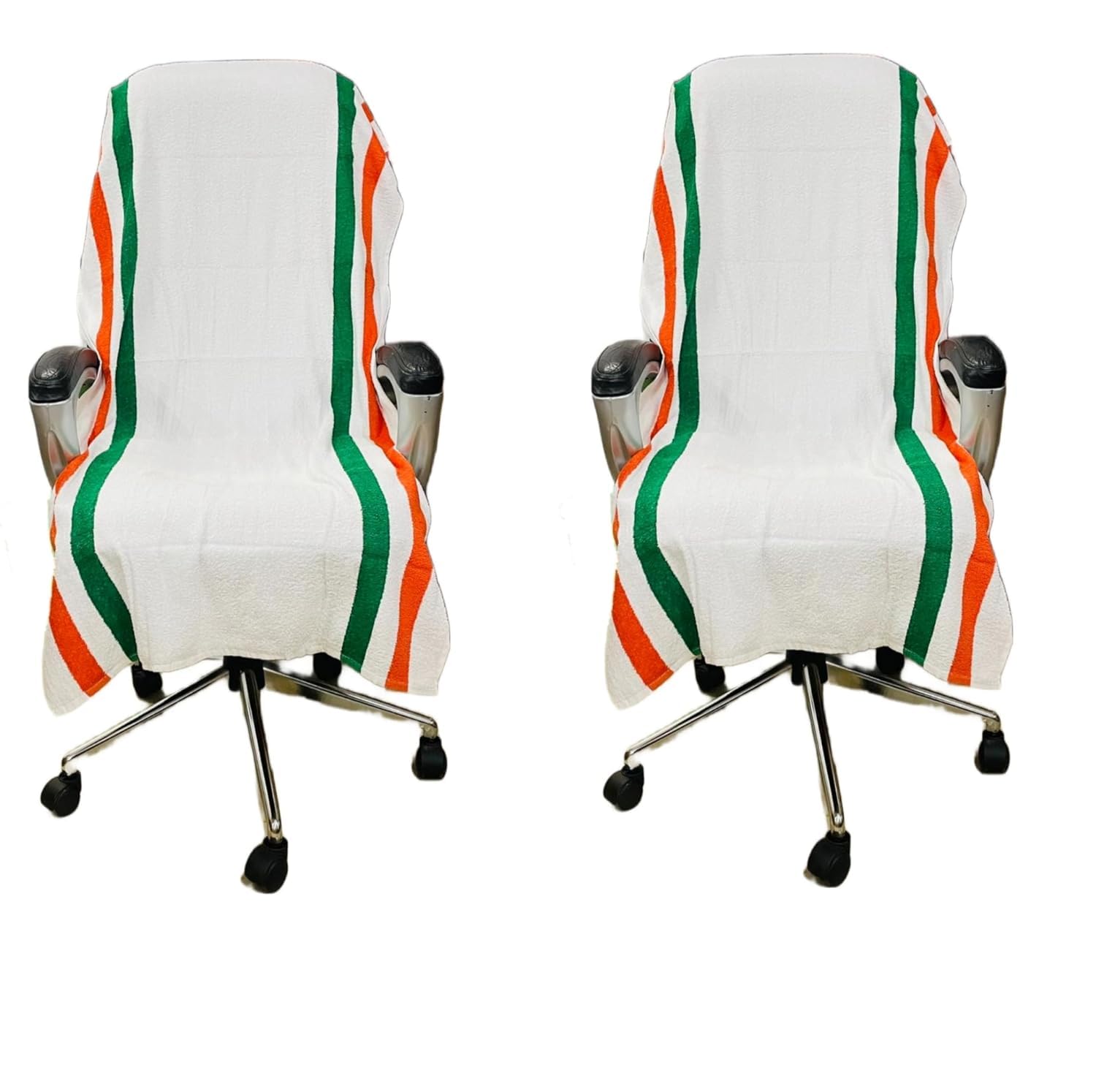 Roman Home Solid Large Luxury All Car Seats & All Office Chair Towel With Tie Knot & Elistick 450 Gsm - (White)