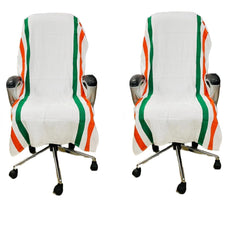 Roman Home Solid Large Luxury All Car Seats & All Office Chair Towel With Tie Knot & Elistick 450 Gsm - (White)