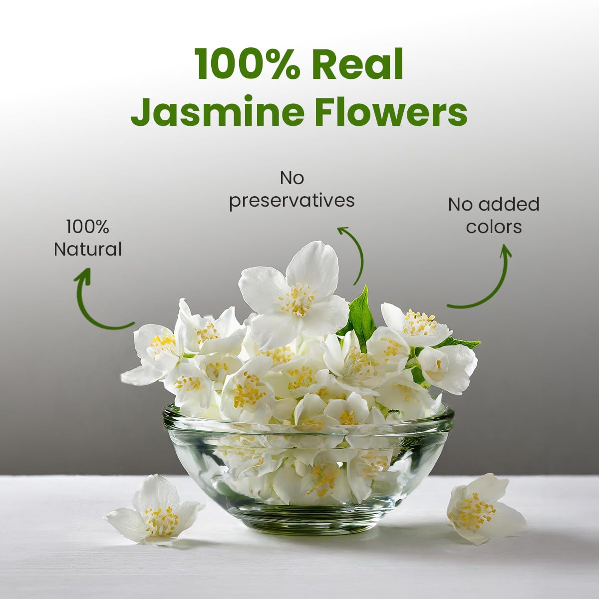 Blue Tea Caffeine Free Jasmine Flower Herbal Tea - Pack Of 2 X 30gm Reusable Pet Jar, 1.05 Ounce Each, 60+ Cups | Flower Based, Non-Bitter, Non GMO - For Slimming Body & Stress Relief