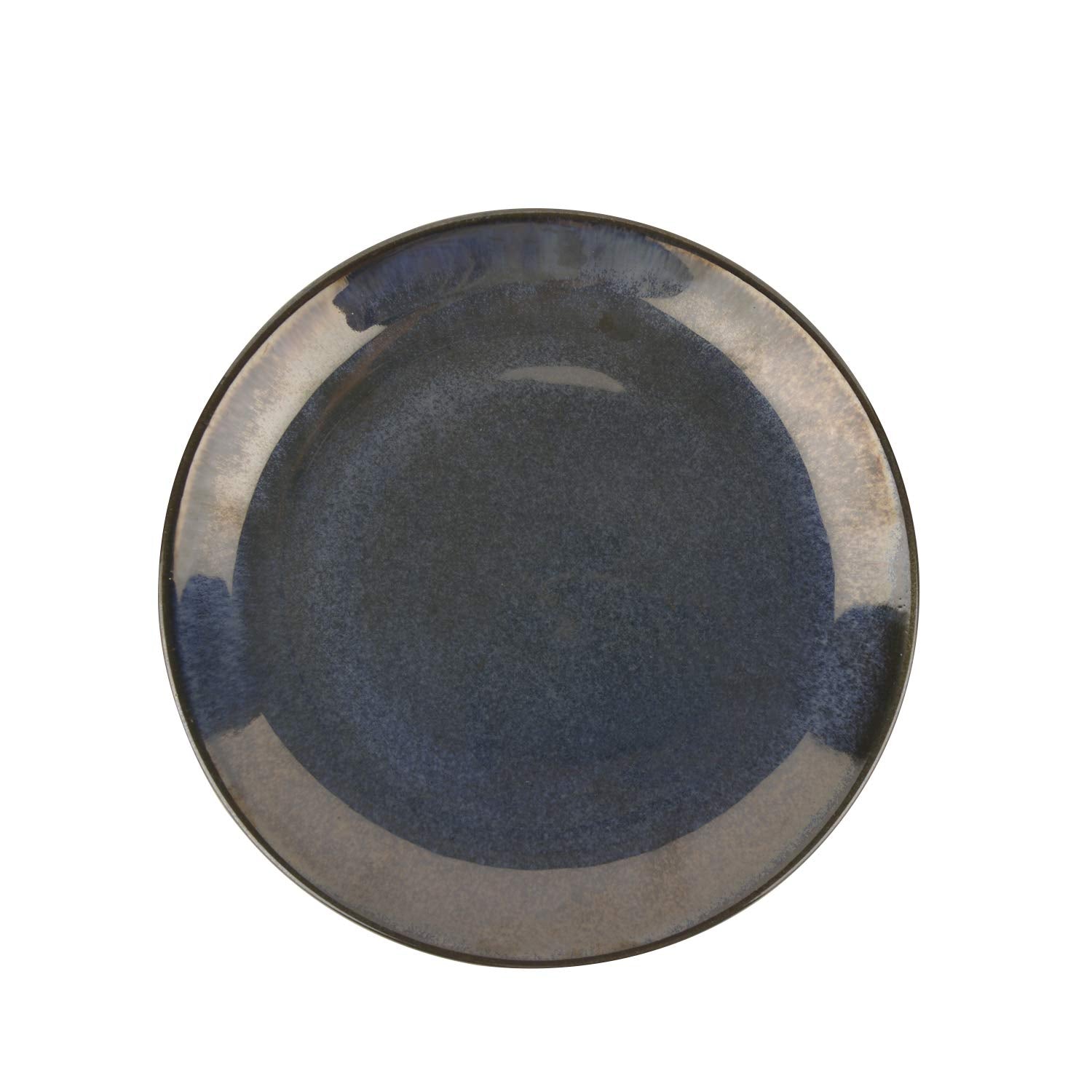 Ceramic Hand Glazed Dinner Serving Plates Set Of 2 - 10 Inches, Navy Blue | The Luxe Collection - Full Plates - Platters