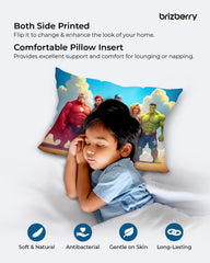 Kids Pillow Cushion With Super Soft Fabric, Animal & Cartoon Prints - 12x18 Inches | Dual Sided Design, Durable & Easy Care | Large & Versatile, Multi-Purpose, Made In India - Design 32