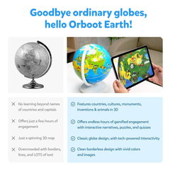 Globe For Children, Interactive Kids Globe With 1000+ Facts On Animals, Places & Monuments | Tech - Powered Learning Toy & Stem Gift For Kids Ages 4–10, Pack Of 1