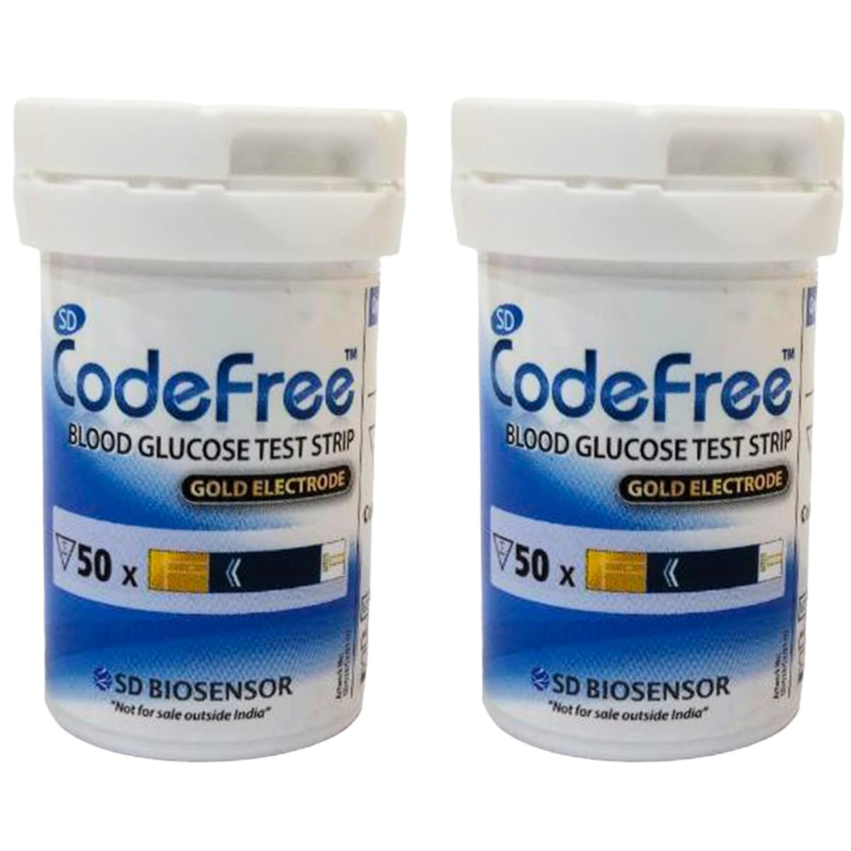 SD Codefree Blood Glucose 100 Test Strips With 100 Round Lancets & A Lancing Device