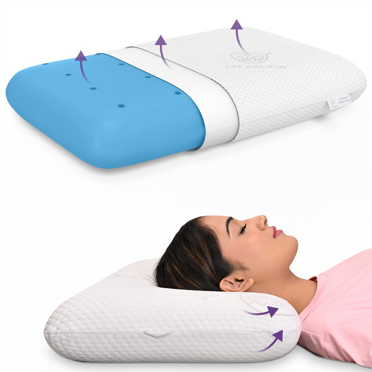 Cooling Gel Memory Foam Pillow, Thick Pillow, Queen Size - 4.5 Inch | White Pillow, With Removable, Washable Cover, Adjustable Pillow | Neck, Head & Shoulder Pain Relief - Pack Of 1