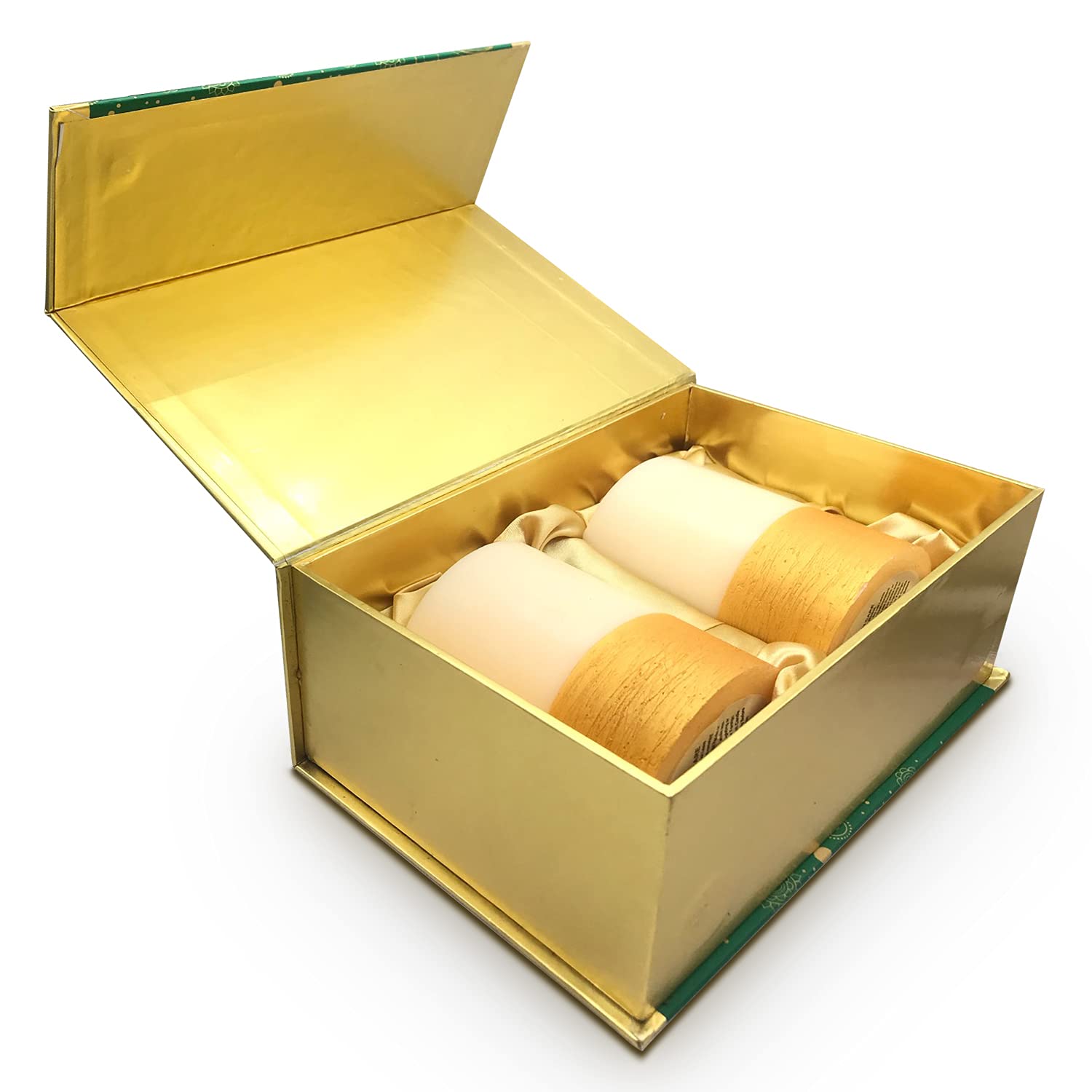 GOLD FINISH FRAGRANCE CANDLES 4 INCH DECOR CANDLES | BURNING TIME 60 HOURS