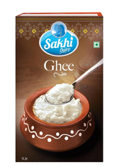 100% Natural Desi Danedar Ghee By Sakhi Dairy | Rich In Vitamins A, E Healthy Desi Ghee Good For Chapatis & Parathas | (1 Litr) 33.8 Ounce | Box Pack