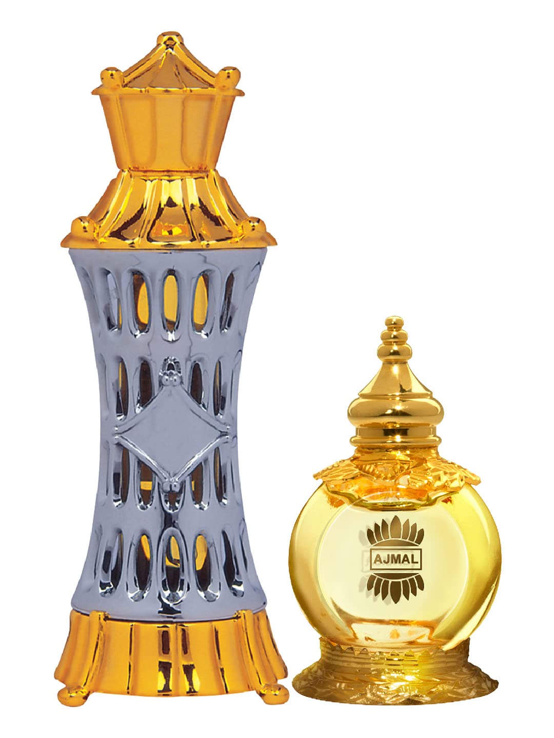 Ajmal Set Of 2 Yellow Mizyaan 14ml 0.4 Fl.oz. & Alwafa Concentrated Perfume 12ml 0.4 Fl.oz. For Unisex | Free From Alcohol