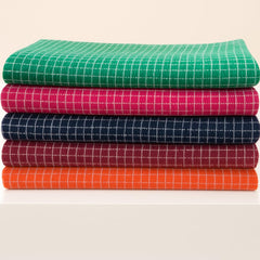 Checkered Cotton Bath Towels 1600 Gsm (Green, Pink, Navy, Burgundy & Orange) - Set Of 5