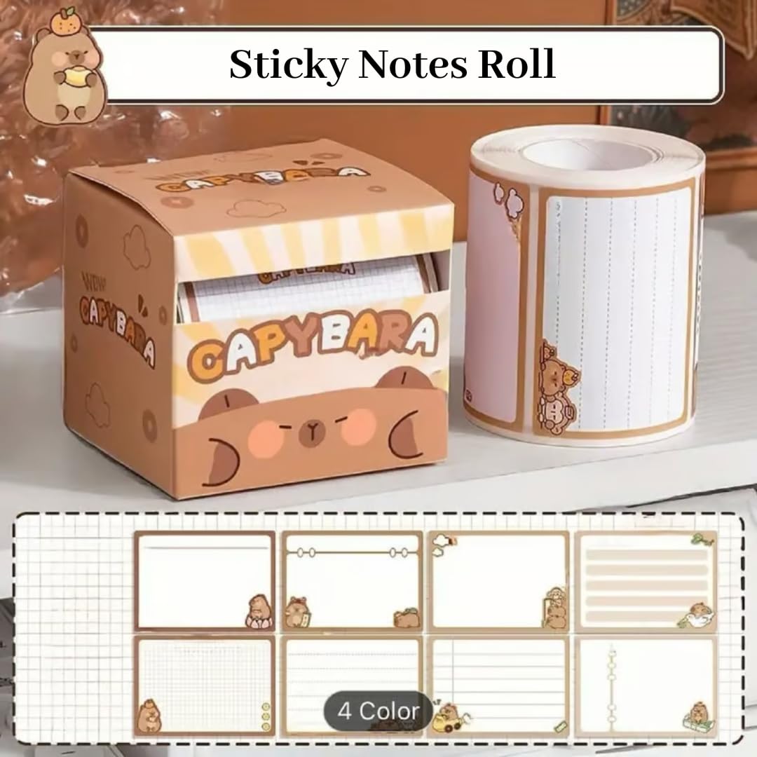 256 Pcs Cute Sticky Notes Set Self Adhesive, Sticker Roll Post It School Student | Brown