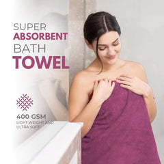 Black Gold The Finer Touch Microfiber Bath Towels 500 Gsm | Super Absorbent, Lightweight, Ultra-Soft, Fade Resistant (Purple)