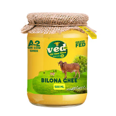 Pure Organic A2 Gir Cow Ghee By Ved-A2 | Traditional Bilona Method Healthy Desi Ghee Good For Parathe | (500ml) 16.9 Ounce | Jar Pack