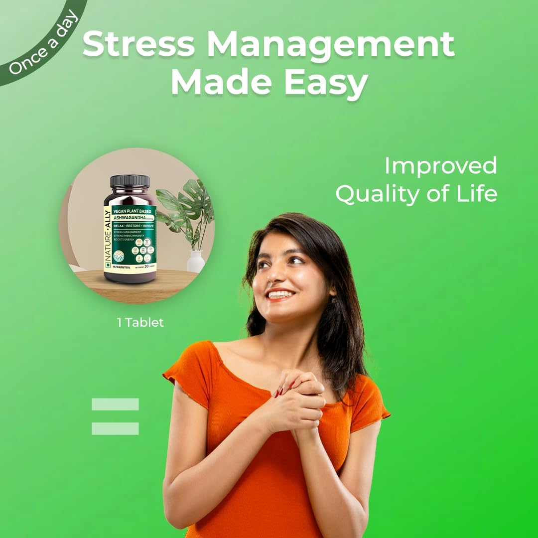 Natureally Ashwagandha 500mg Extra Strength Natural Formulation Support Strength & Energy Withania Somnifera Extract | 30 Vegetarian Tablets 50gm 0.1lbs Each Pack Of 3