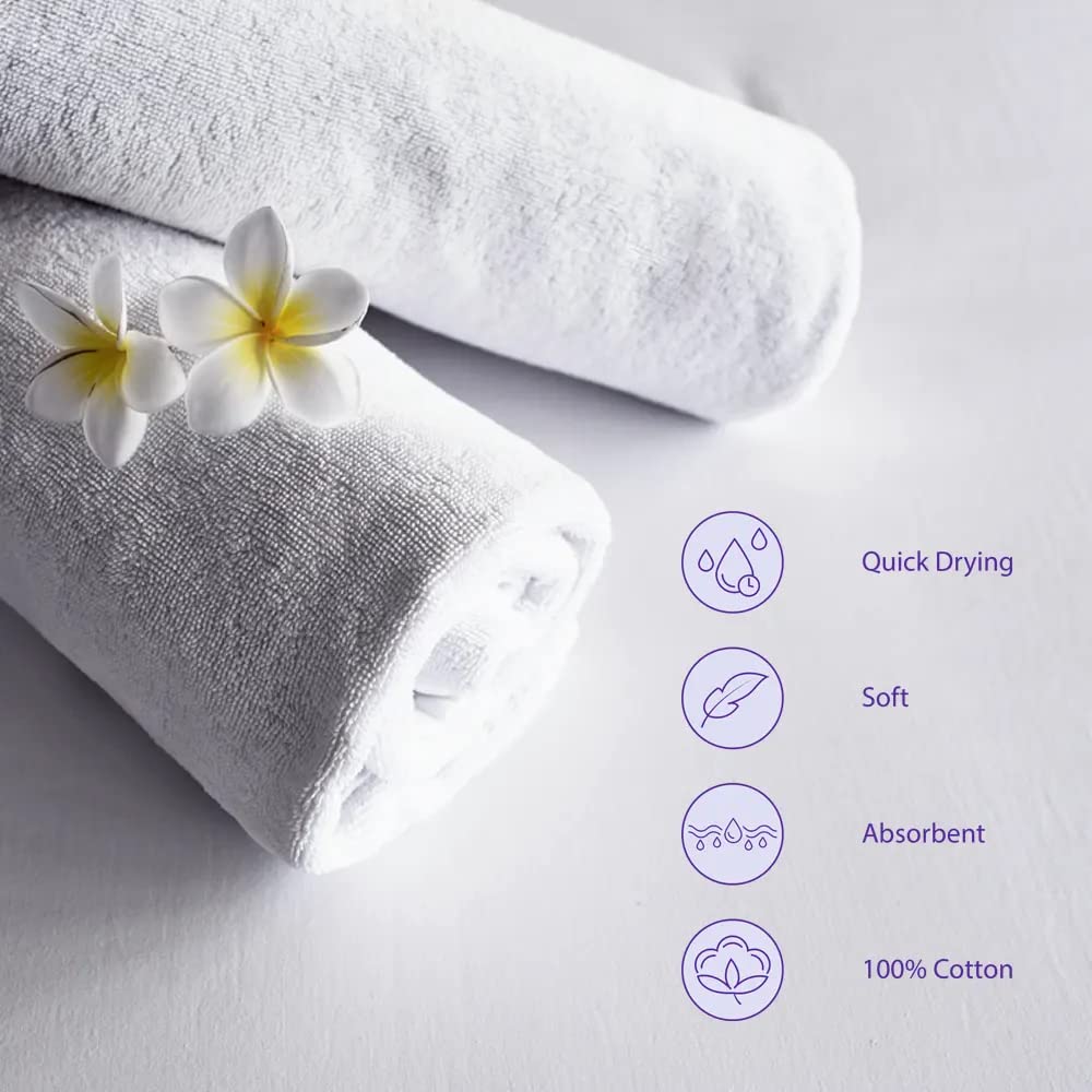 Wakefit Terry 100% Cotton Bath Towel 1000 Gsm (Set Of 2) - White
