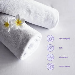 Wakefit Terry 100% Cotton Bath Towel 1000 Gsm (Set Of 2) - White